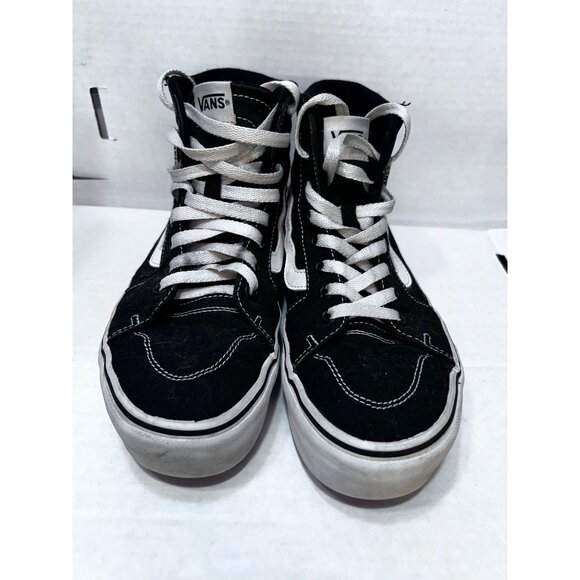 Vans Sk8-Hi Black & White Canvas Sneakers womens Size 8 High-Top Skateboarding S - Picture 3 of 8
